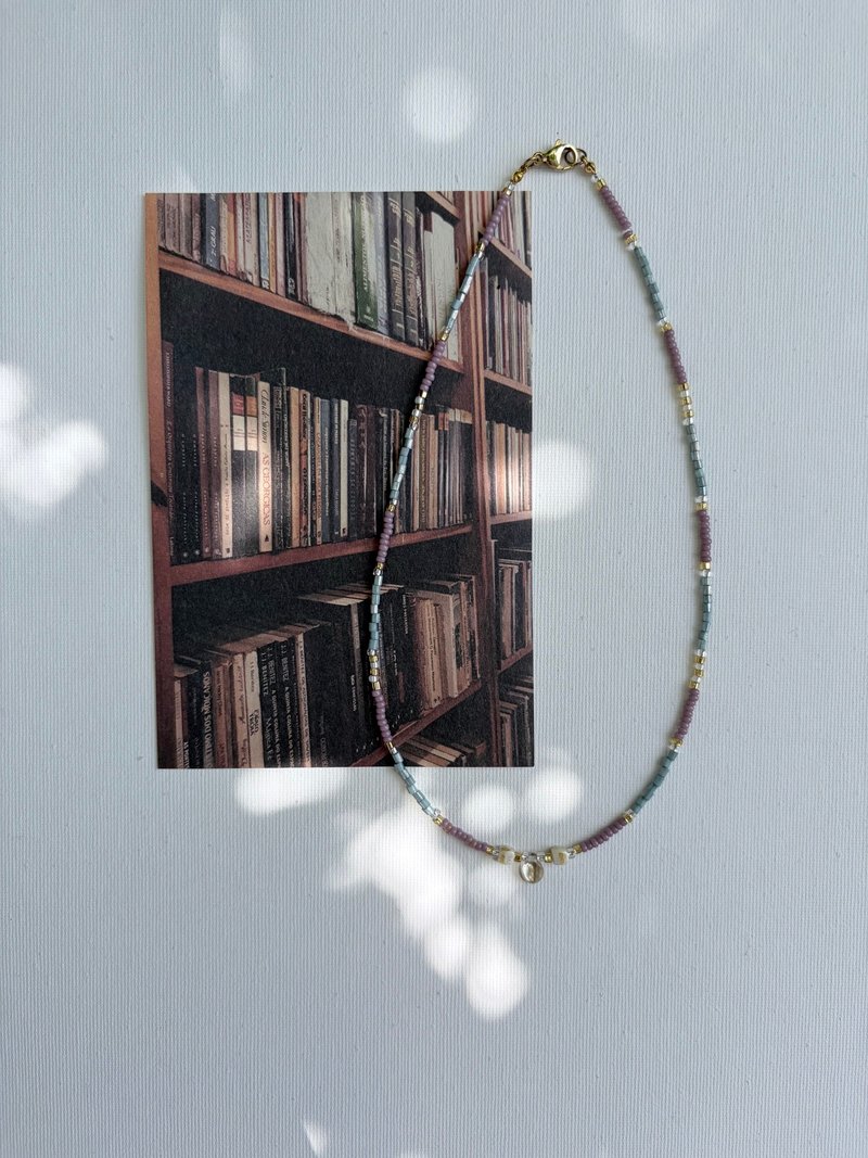 柔光日常 串珠项链 手作项链 - 项链 - 其他材质 蓝色