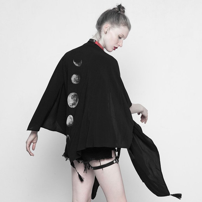 占星师扫帚棉纶披风 / 防晒披肩 - 围巾/披肩 - 其他材质 黑色