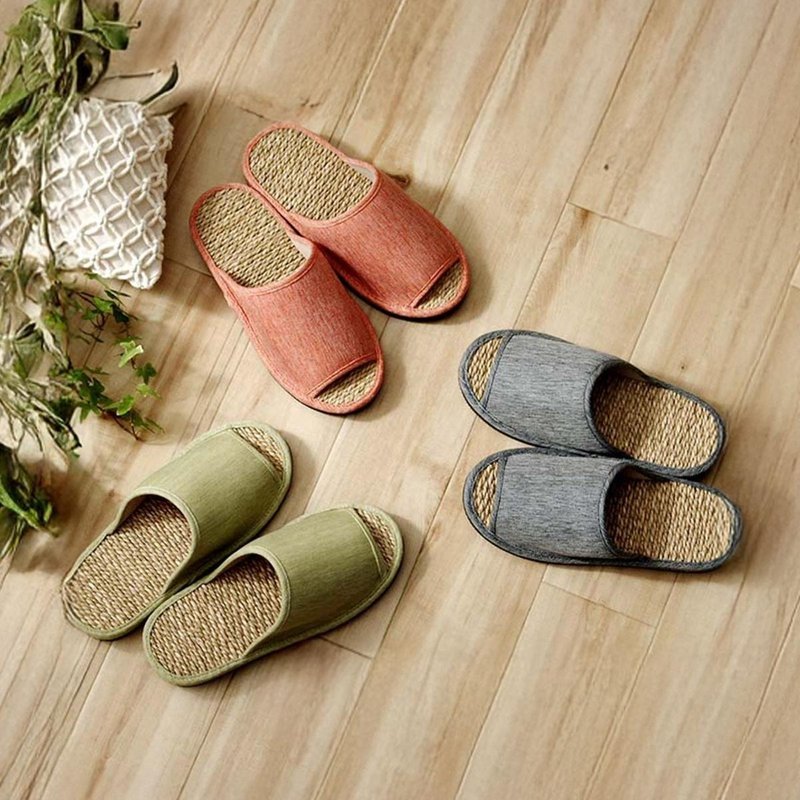 【职人手做】七岛蔺草露趾拖鞋Luce 极致清爽踩踏体验 自然素材 - 室内拖鞋 - 植物．花 