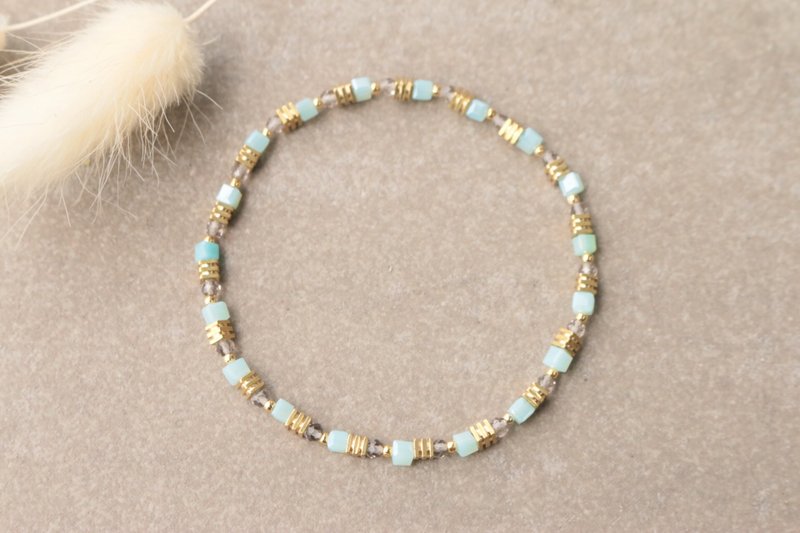 水晶-埃及艳后 黄铜手环 0517 - 手链/手环 - 水晶 绿色