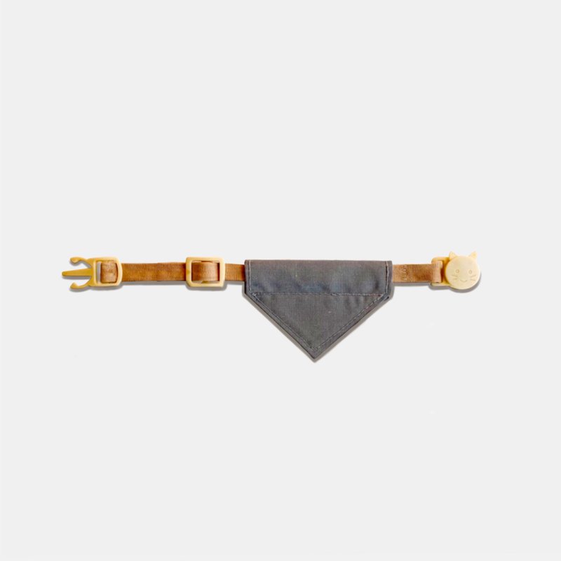 简约手工定制小猫项圈 | Rhinoceros Grey Breakaway Cat Collar - 项圈/牵绳 - 棉．麻 灰色