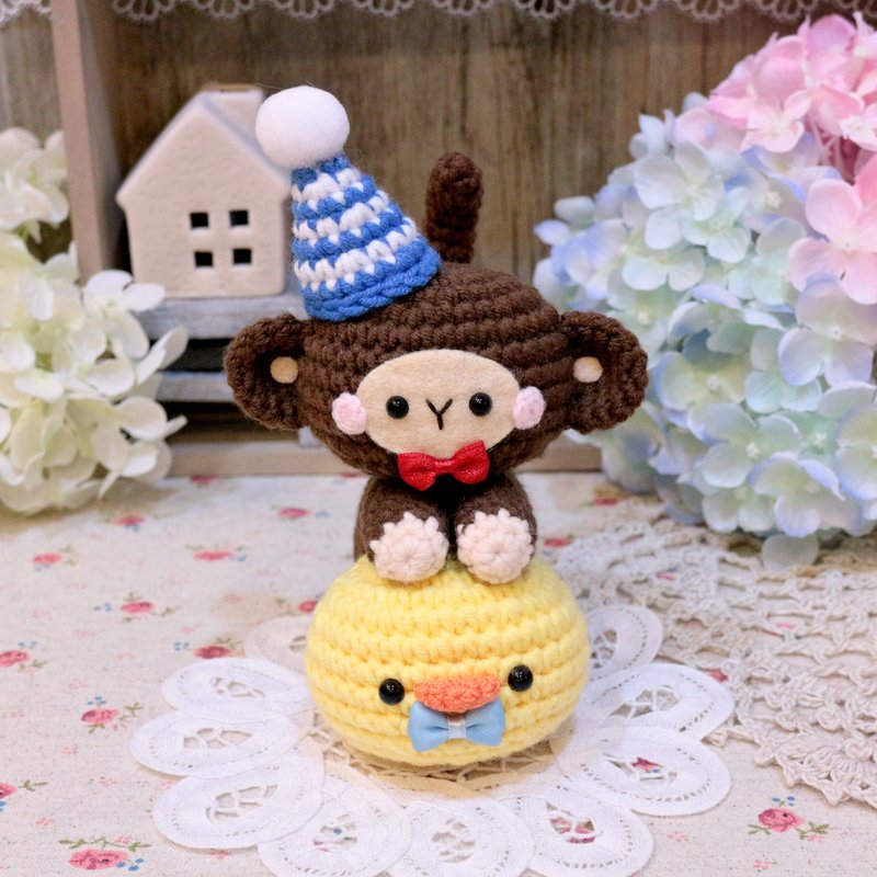 抱着小鸭的小猴子-。生日礼物。情人节 - 玩偶/公仔 - 聚酯纤维 