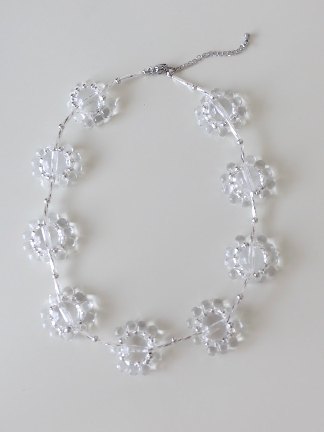 clear flower necklace - 项链 - 压克力 透明