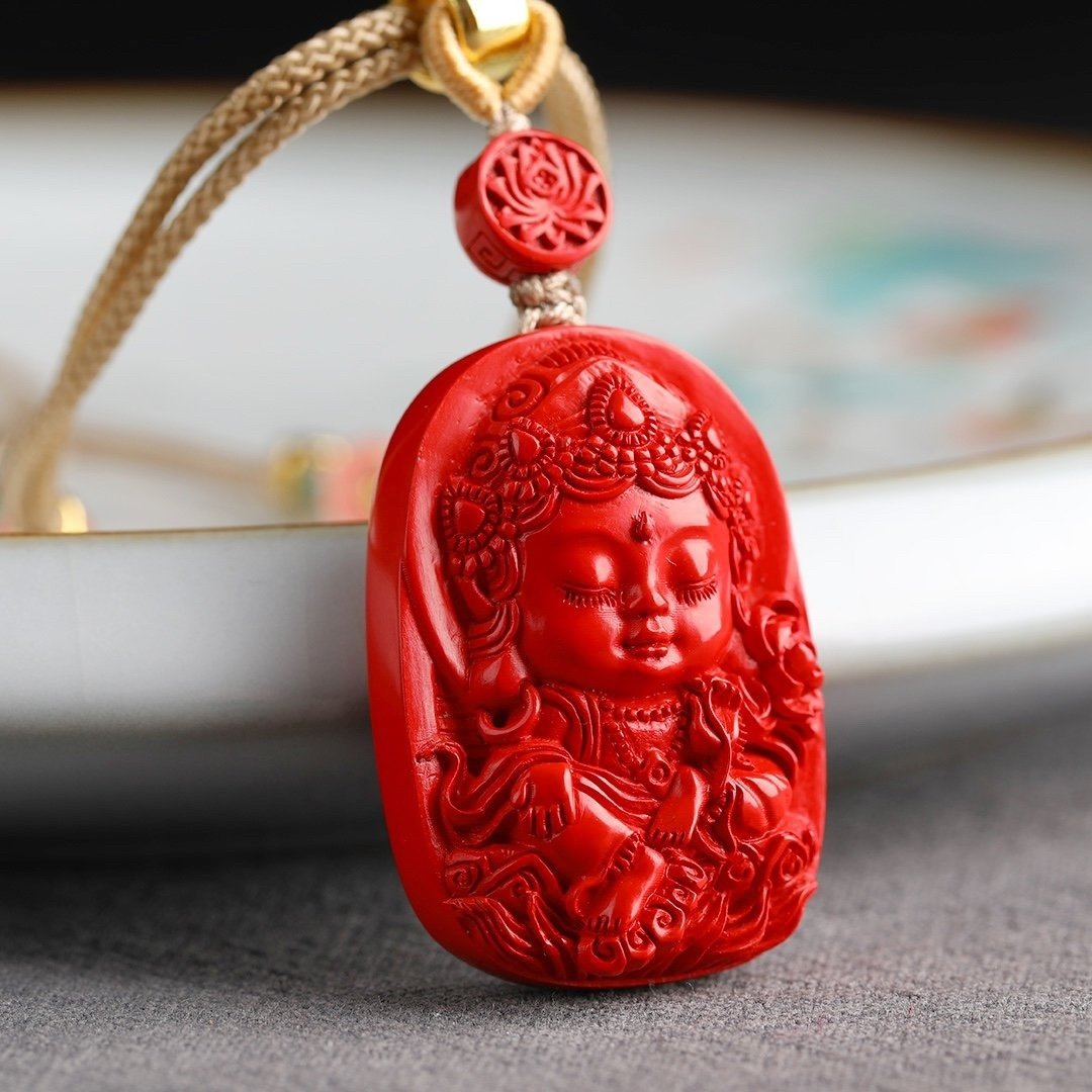 天然原矿朱砂精品红砂绿度母 吊坠朱砂含量高达95以上 - 钥匙链/钥匙包 - 宝石 