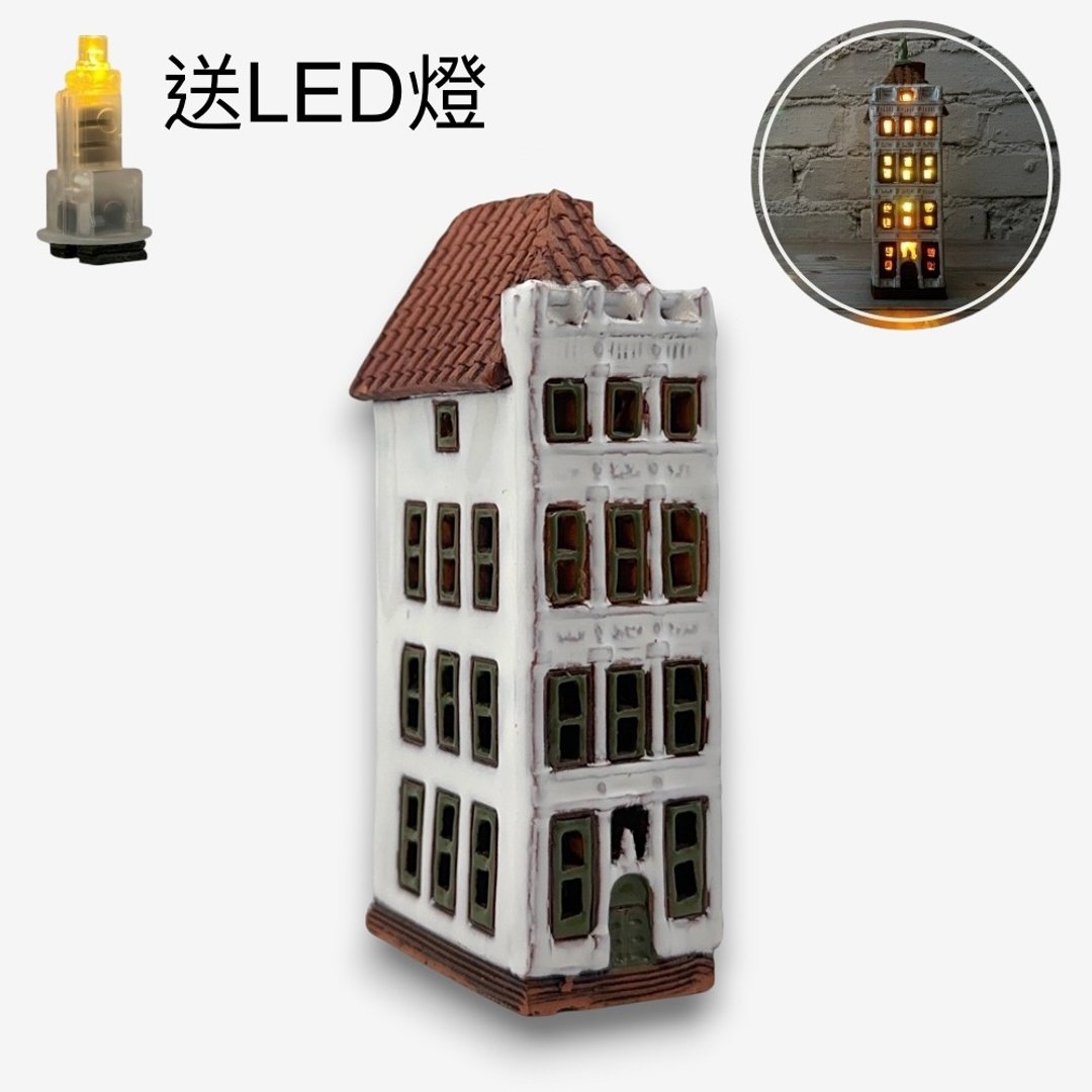 SOLO欧洲家居-手工陶瓷小屋 烛台 10cm 迷你 波兰系列 - 蜡烛/烛台 - 陶 白色