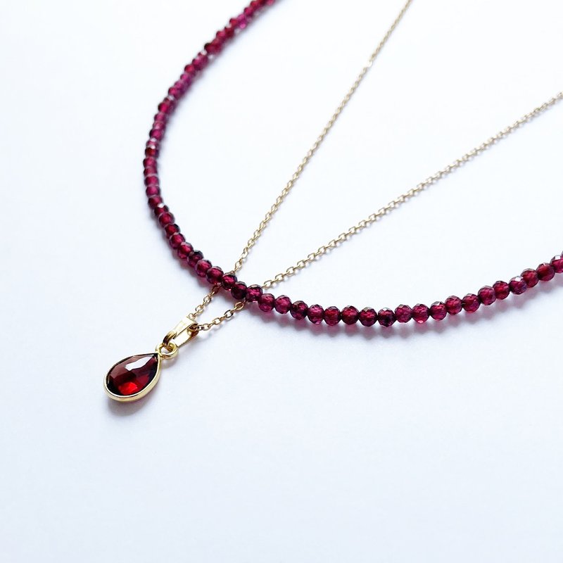 石榴石项链组合 - 项链 - 半宝石 红色