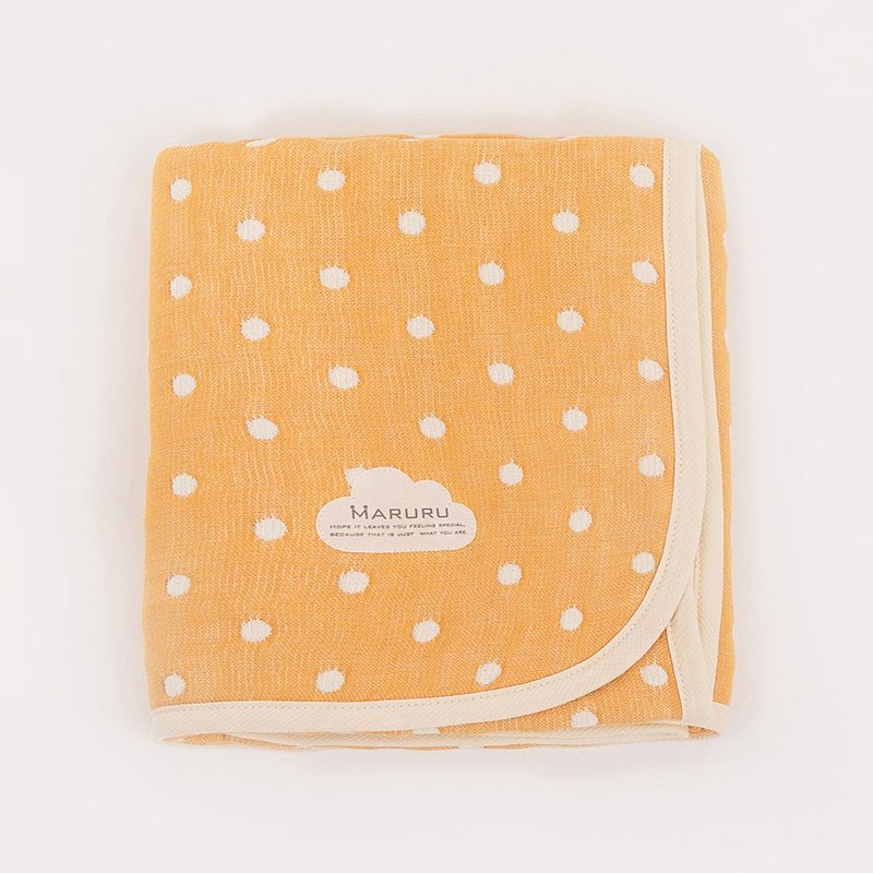 【蓬松厚款】日本制六层纱被  点点橙 (厚款) S/M/L - 婴儿床上用品 - 棉．麻 橘色