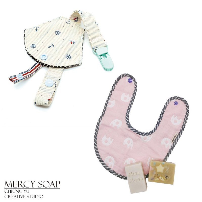 Mercy新生儿奶嘴套组围兜兜综合礼盒 - 满月礼盒 - 其他材质 