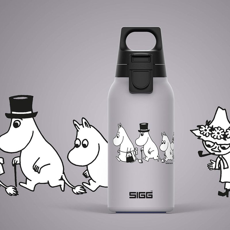 瑞士百年SIGG x Moomin 轻量保温瓶 330ml- 噜噜米散步去 - 保温瓶/保温杯 - 不锈钢 灰色