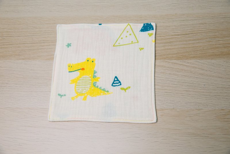 小恐龙 正方形手帕/幼儿园手帕夹/儿童手帕/口水巾/手作手帕 - 围嘴/口水巾 - 棉．麻 多色