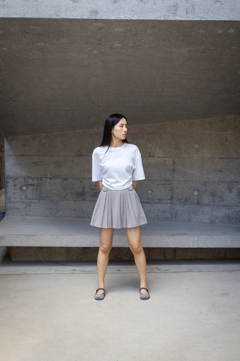 小百折短裙 Small Pleated Skirts - 裙子 - 其他材质 灰色