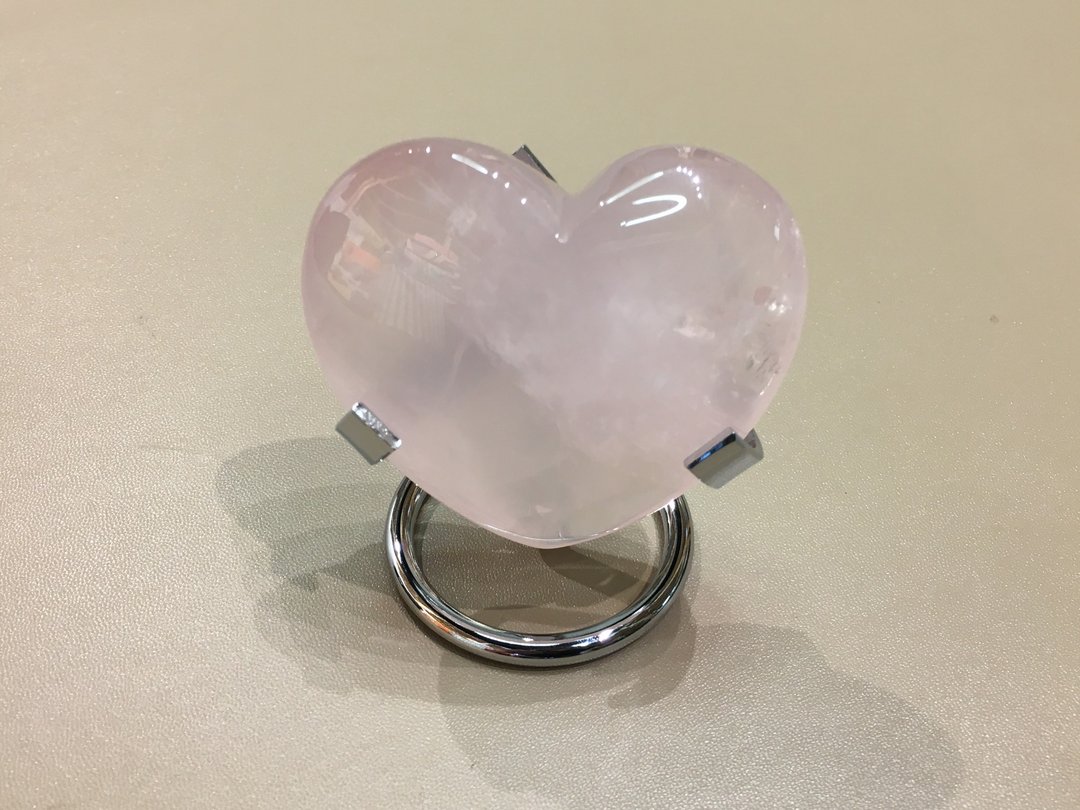 粉晶心形摆件 - 改善人缘 增加姻缘 - 摆饰 - 水晶 