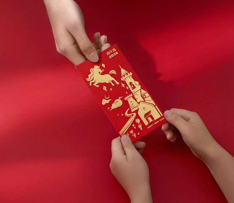 火马行空。2026马年红包袋。5入 - 信封/信纸 - 纸 