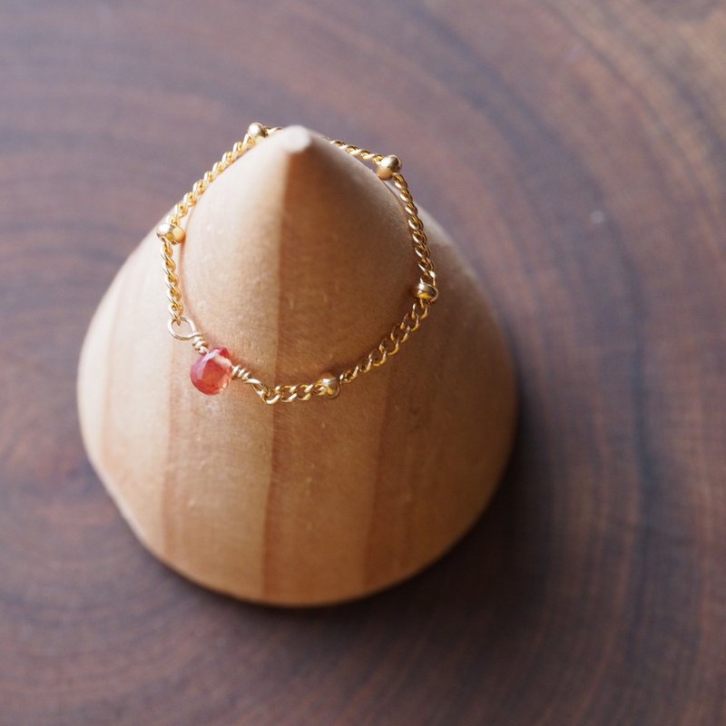 14K GF 天然  蓝宝石 锡兰产 蓝宝石 链戒 Sapphire - 戒指 - 宝石 粉红色