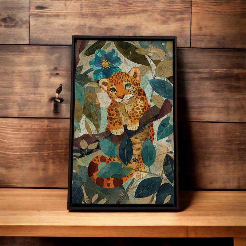 雨林里的大猫咪-小顽皮【壁虎拼图】 - 摆饰 - 木头 多色