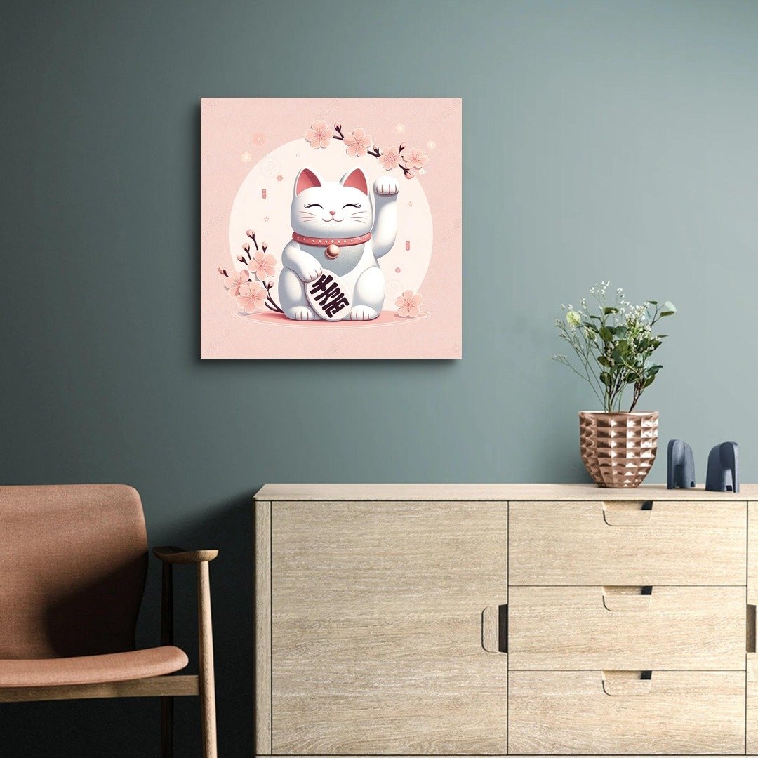 AI Art 招财猫 艺术微喷无框画 - 海报/装饰画/版画 - 聚酯纤维 