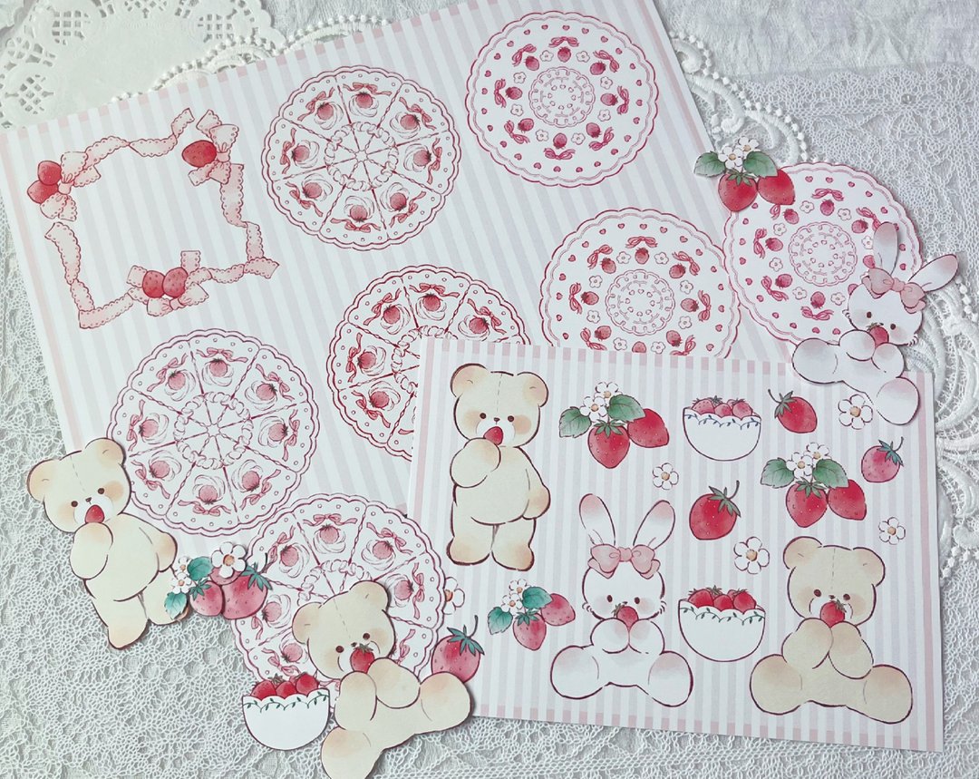 strawberry collection material seat - 纸盒/包装盒 - 纸 多色