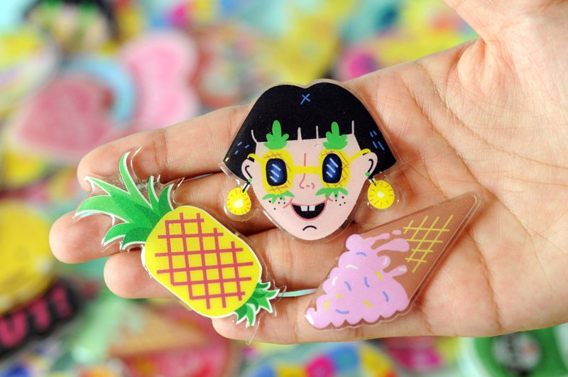 BROOCH // SPECIAL RANDOM SET ! - 胸针 - 压克力 多色