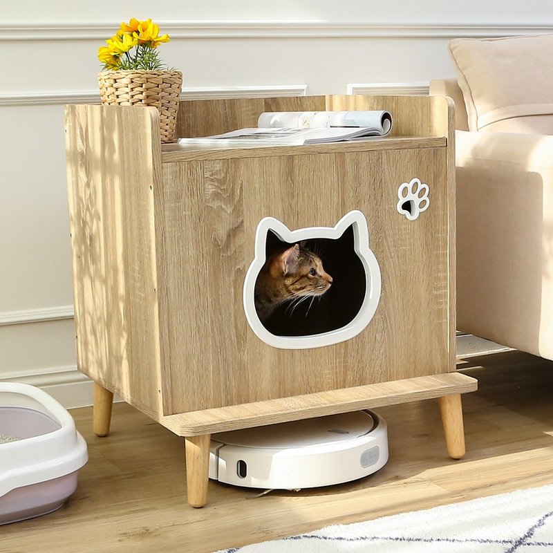 【微慢】MIT掀盖式躲猫猫床边收纳安心屋 猫窝 猫咪柜 收纳 - 收纳用品 - 其他材质 咖啡色