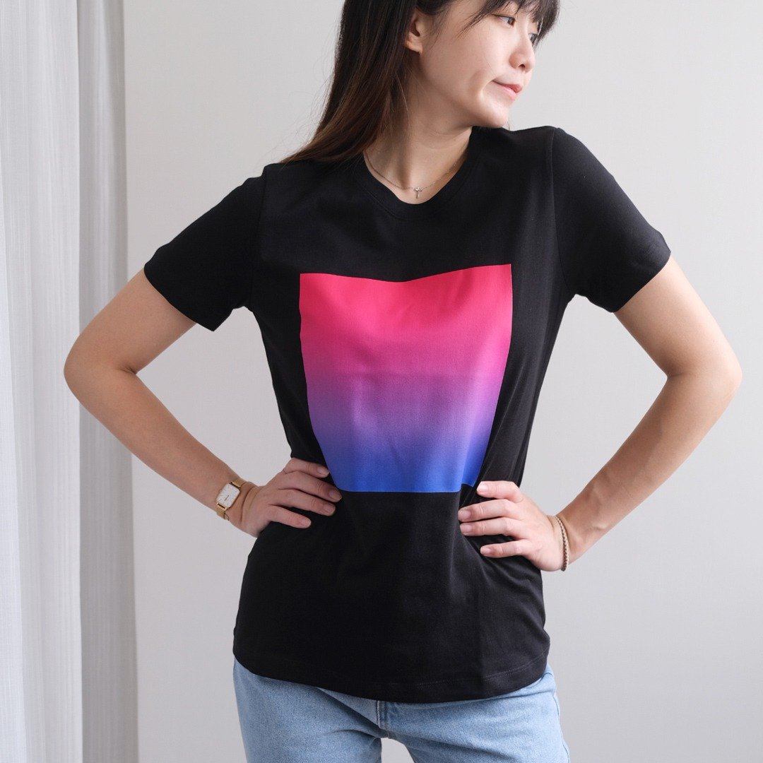 调和渐层 / 平衡之光 TEE - 女装 T 恤 - 棉 黑色