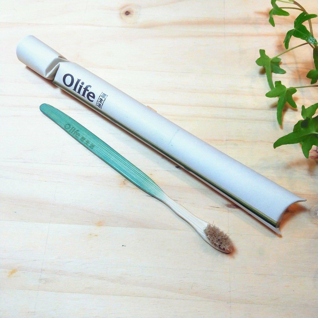 Olife原生活 天然手工竹牙刷【适中软度白马毛 渐层深绿】 - 其他 - 竹 绿色