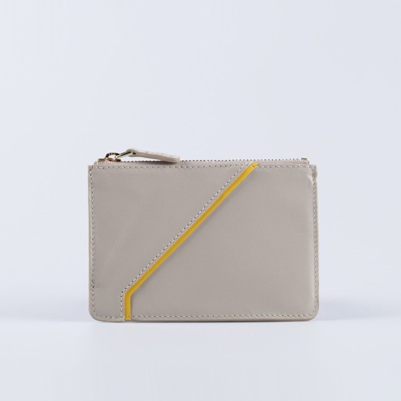 Linea 真皮零钱包 （米色) - 零钱包 - 真皮 咖啡色