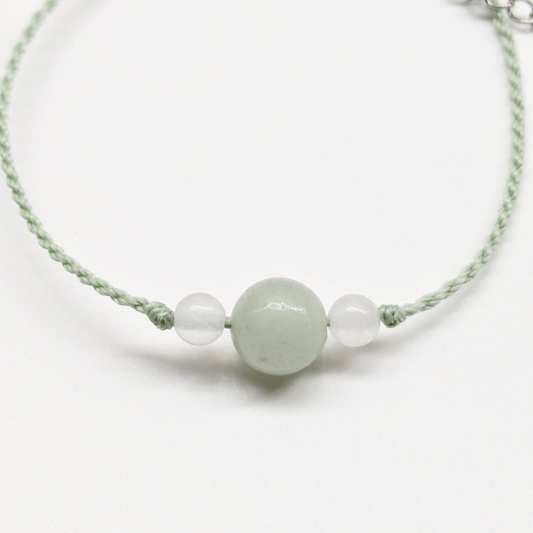 天然水晶 天河石 Amazonyte 不锈钢手环 - 手链/手环 - 水晶 
