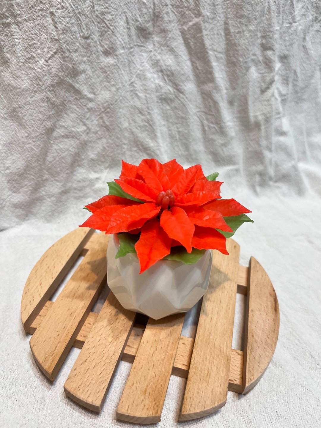 【蜜蜡花】圣诞红手作课程 - 蜡烛/香氛 - 蜡 