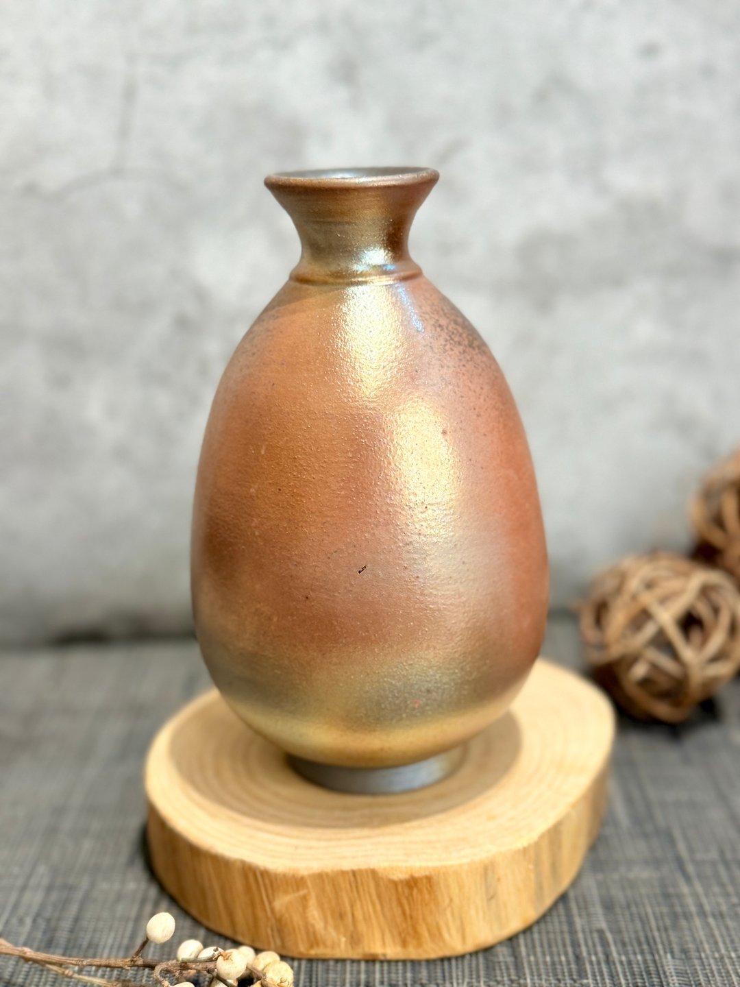 礼品/柴烧花器/无上釉/独一无二/入厝礼/居家美学 - 花瓶/陶器 - 陶 