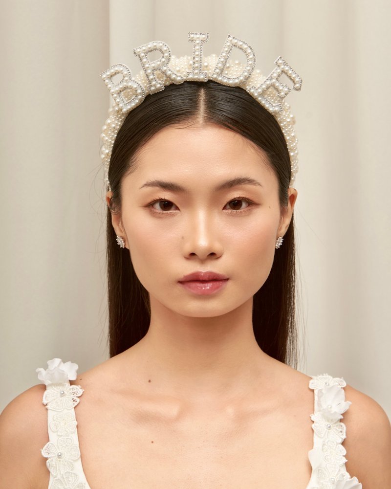 准新娘发箍 (现货) - 发饰 - 聚酯纤维 白色