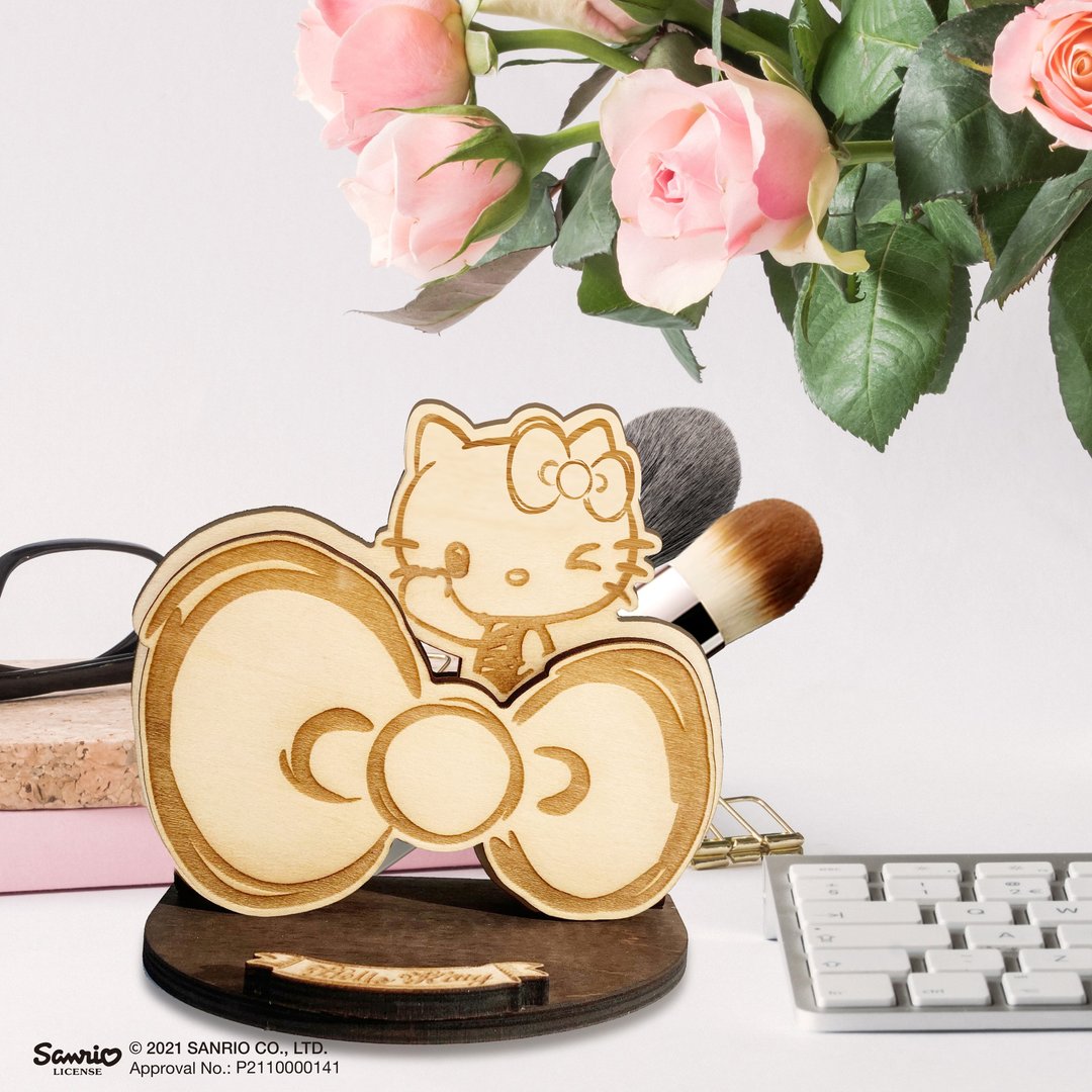 Hello Kitty / Sanrio－蝴蝶结凯蒂手机架+置物盒(可加购刻字) - 其他 - 木头 
