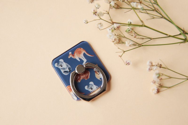 袋鼠 短尾矮袋鼠 树熊 袋熊 指环扣 手机支架 - 手机座/防尘塞 - 压克力 蓝色