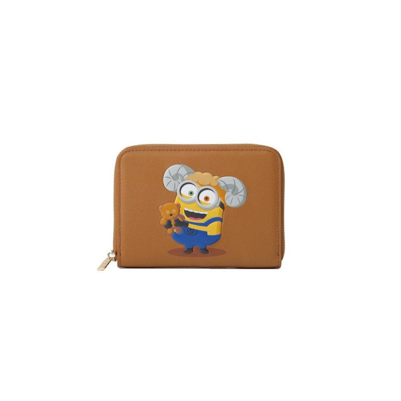 Minions 星座皮革银包 (白羊座) - 皮夹/钱包 - 真皮 咖啡色