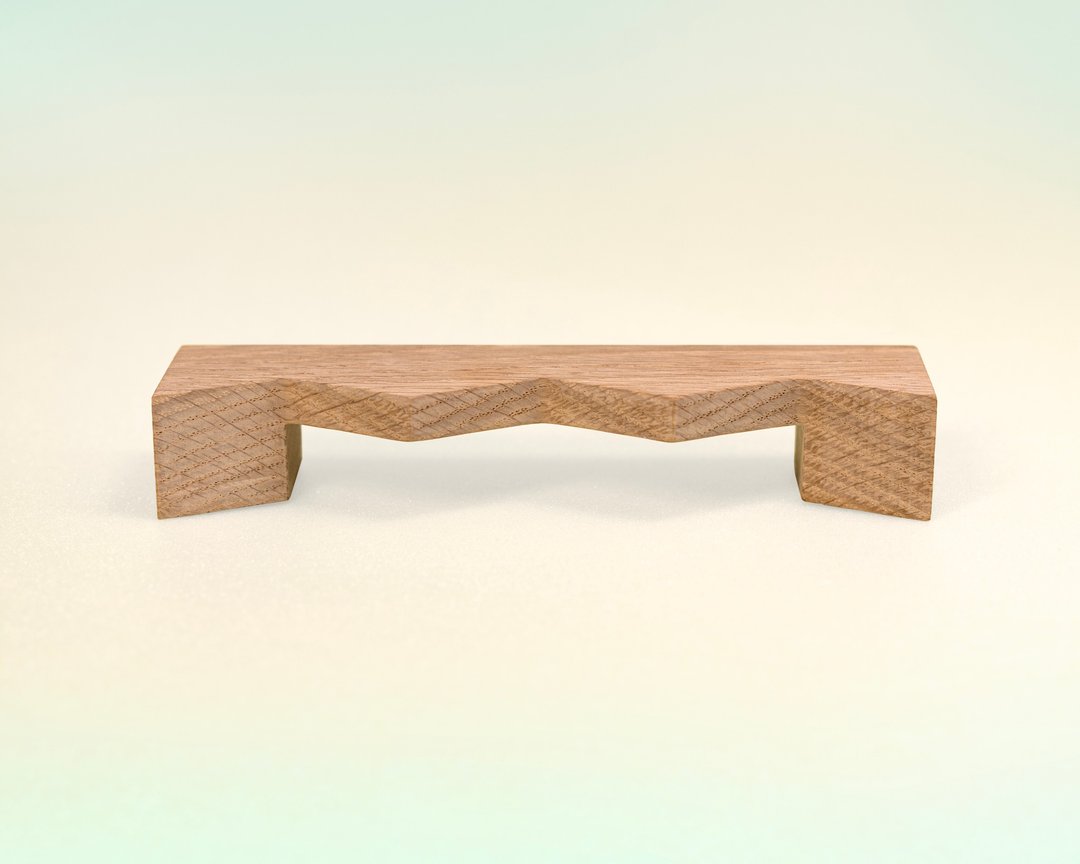Curvy wood wavy pulls for cabinet door + screws. Scalloped squiggly handles. - 其他家具 - 木头 白色