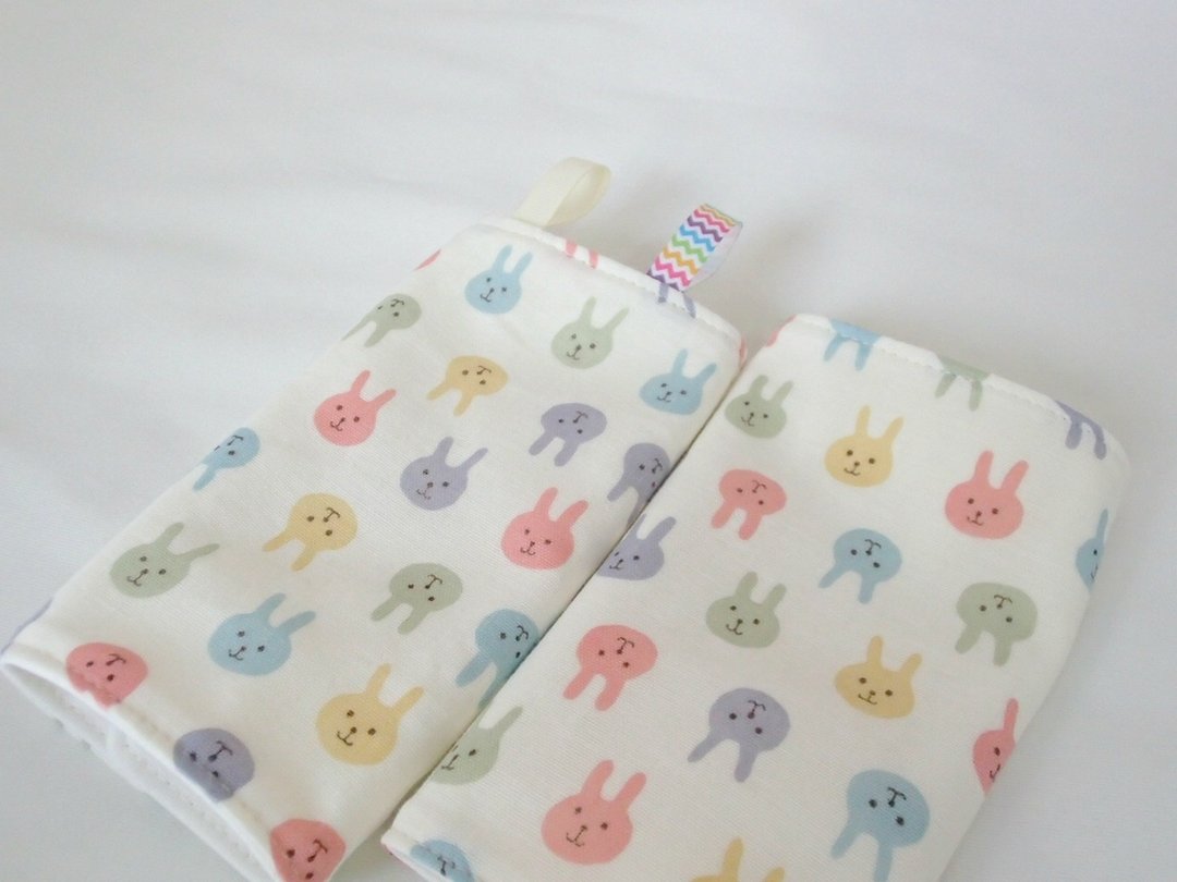 DROOL PADS, 口巾布, Ergo, Baby Carrier, Colorful Bunny, Japanese Double Gauze - 其他 - 棉 白色
