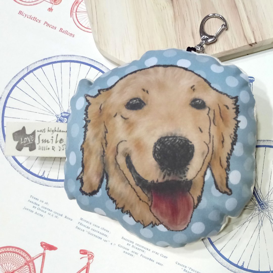 黄金猎犬~布料吊饰~啾啾叫~钥匙圈狗玩具 - 钥匙链/钥匙包 - 聚酯纤维 