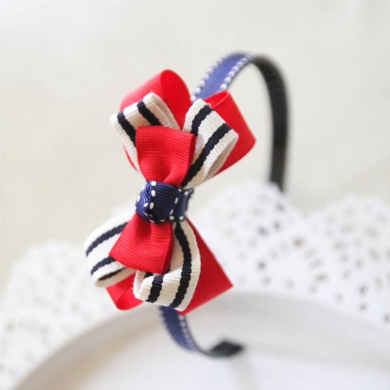 经典海洋风小女孩发箍 - 发饰 - 聚酯纤维 蓝色