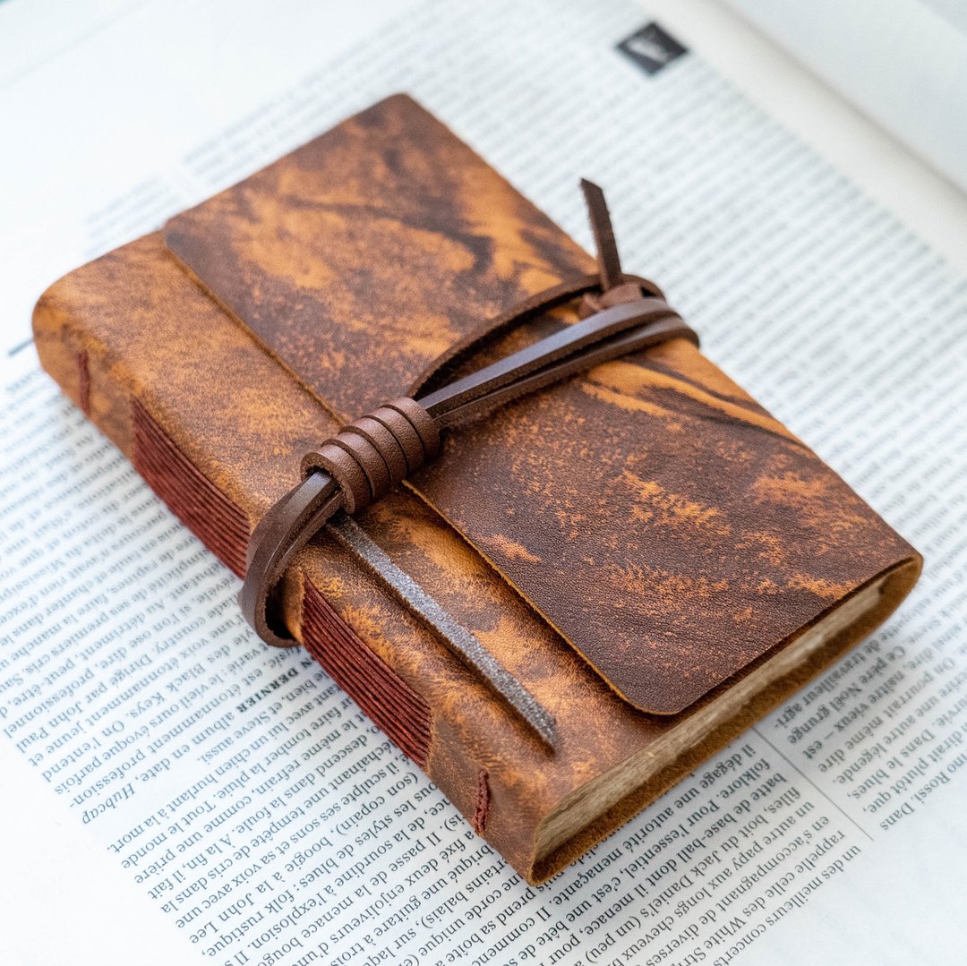 笔记本/手帐 真皮 Leather Journal, Vintage Bookbinding (复古棕双色) - 笔记本/手帐 - 真皮 