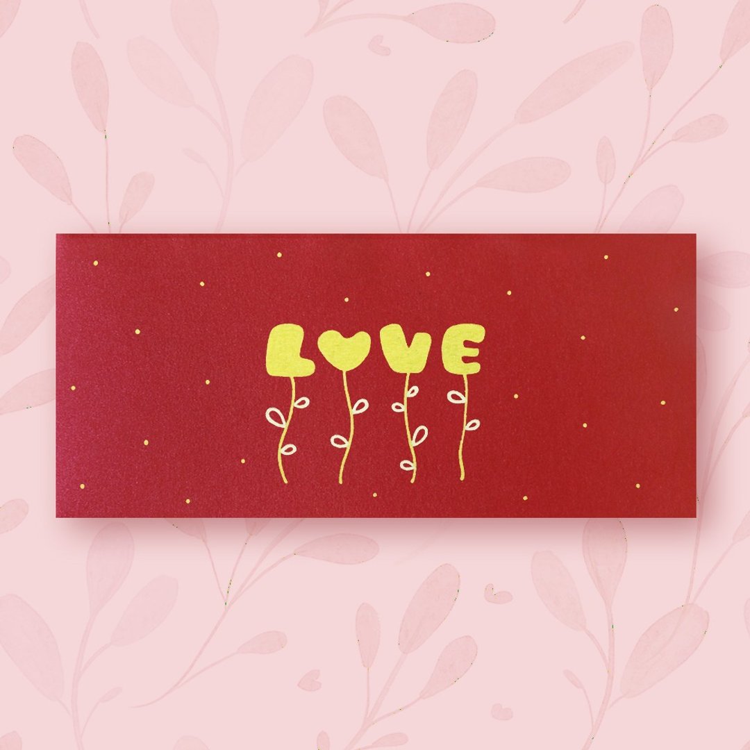 【情人  妈妈  LOVE 爱】手作手绘 信封袋 红包袋 no.1 - 信封/信纸 - 纸 红色