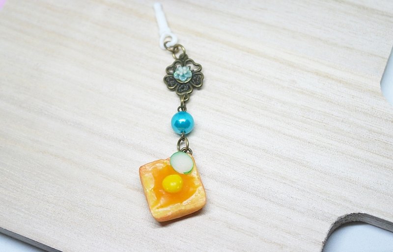 <厚片小黄瓜吐司>－耳机塞//防尘塞系列－=>限量X1  #仿真食物# - 耳机 - 粘土 蓝色