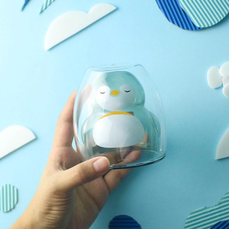 企鹅双层玻璃杯-透黑 - 玻璃杯 - 玻璃 黑色