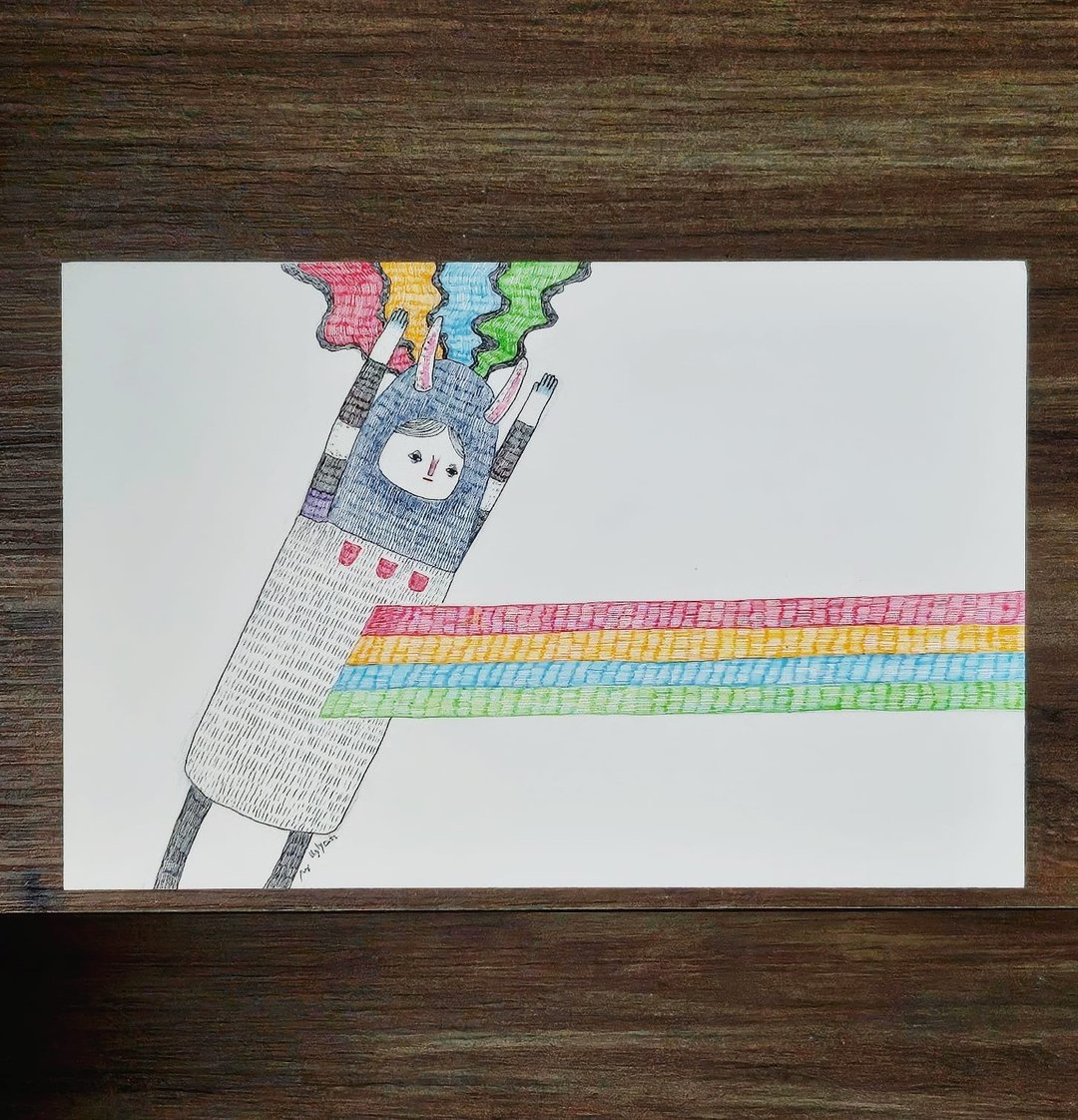 丑丑手绘能量转换器(手绘原稿连木画框) - 画框/相框 - 纸 多色
