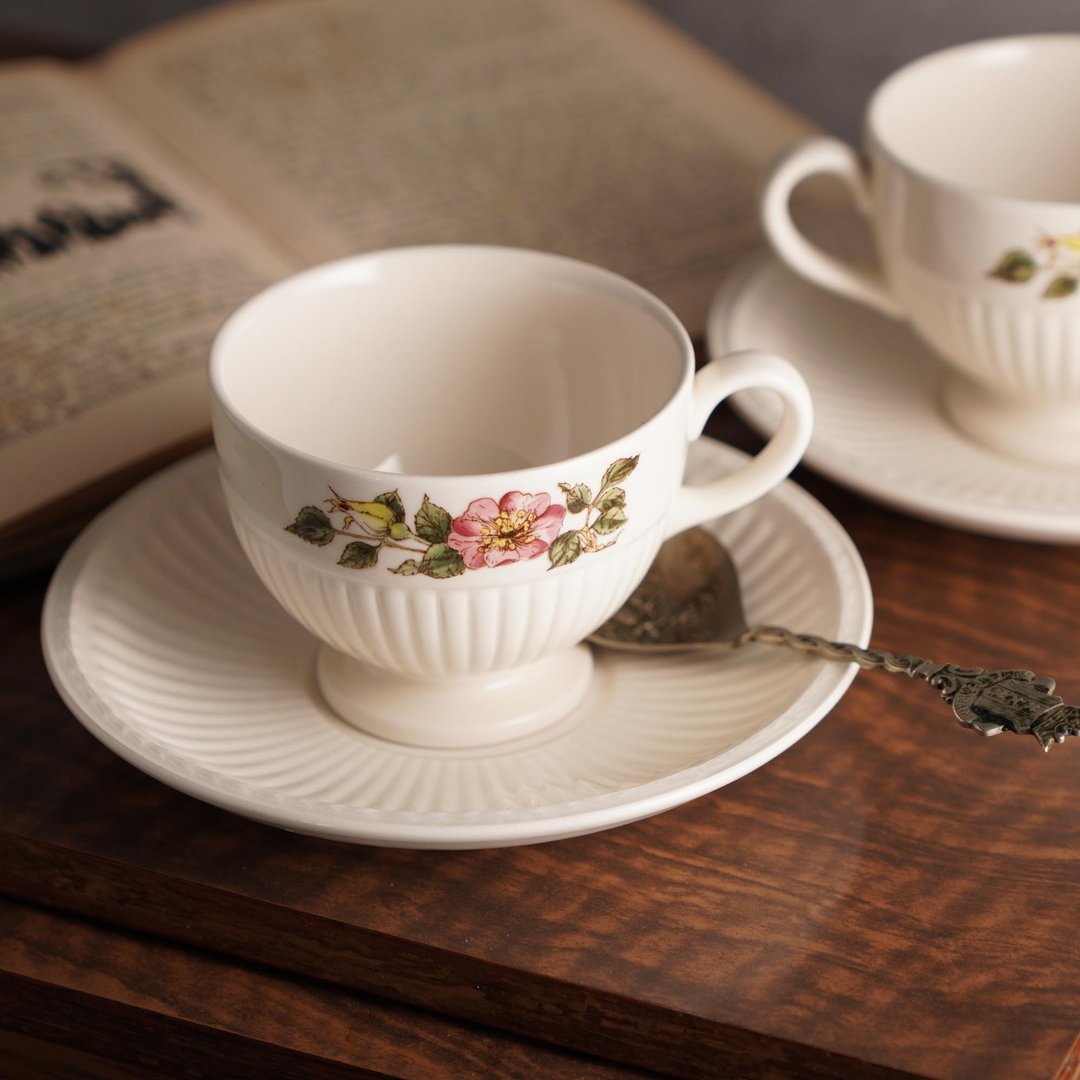 荷兰 Japonaiserie 日本风八边形古董青花瓷杯组 - 茶具/茶杯 - 瓷 白色