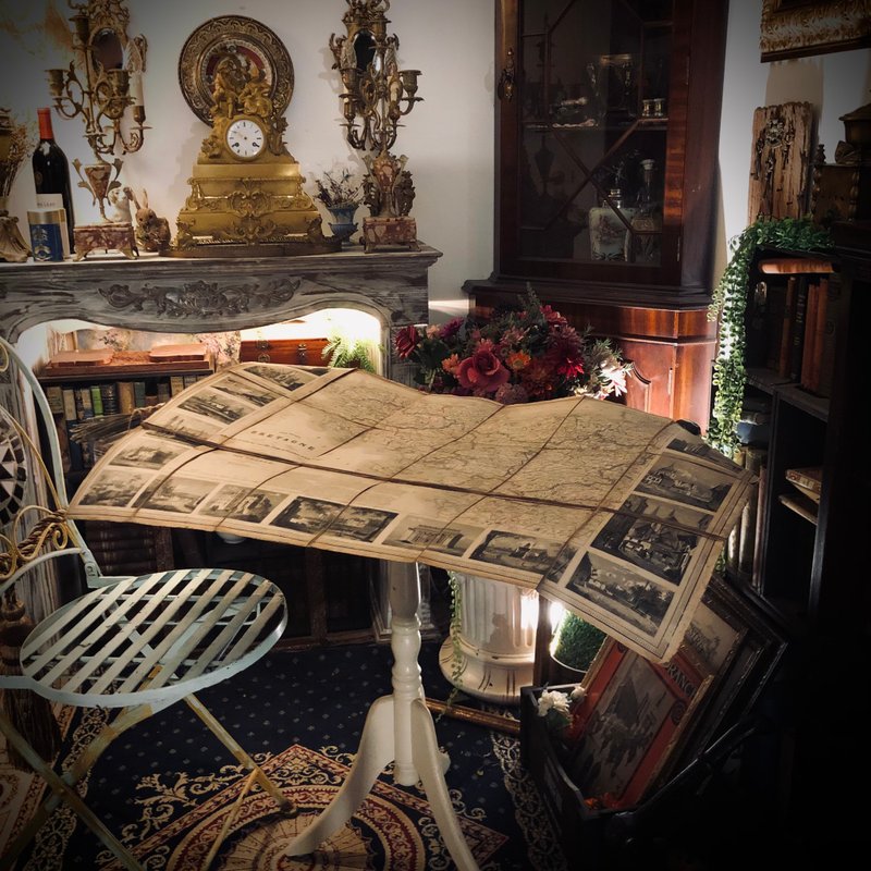 1844年法国19世纪珍贵文档百年布列塔尼风景版画地理路线图 - 其他 - 纸 金色