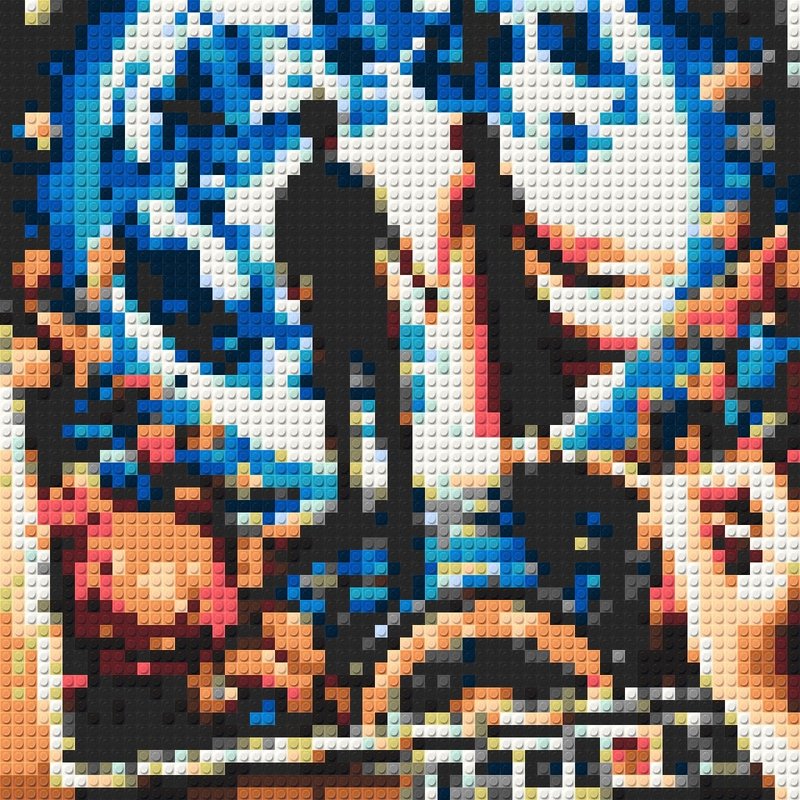 【定制化】大型积木画50x50cm 家具 设计 饰品 情侣 - 画框/相框 - 塑料 橘色