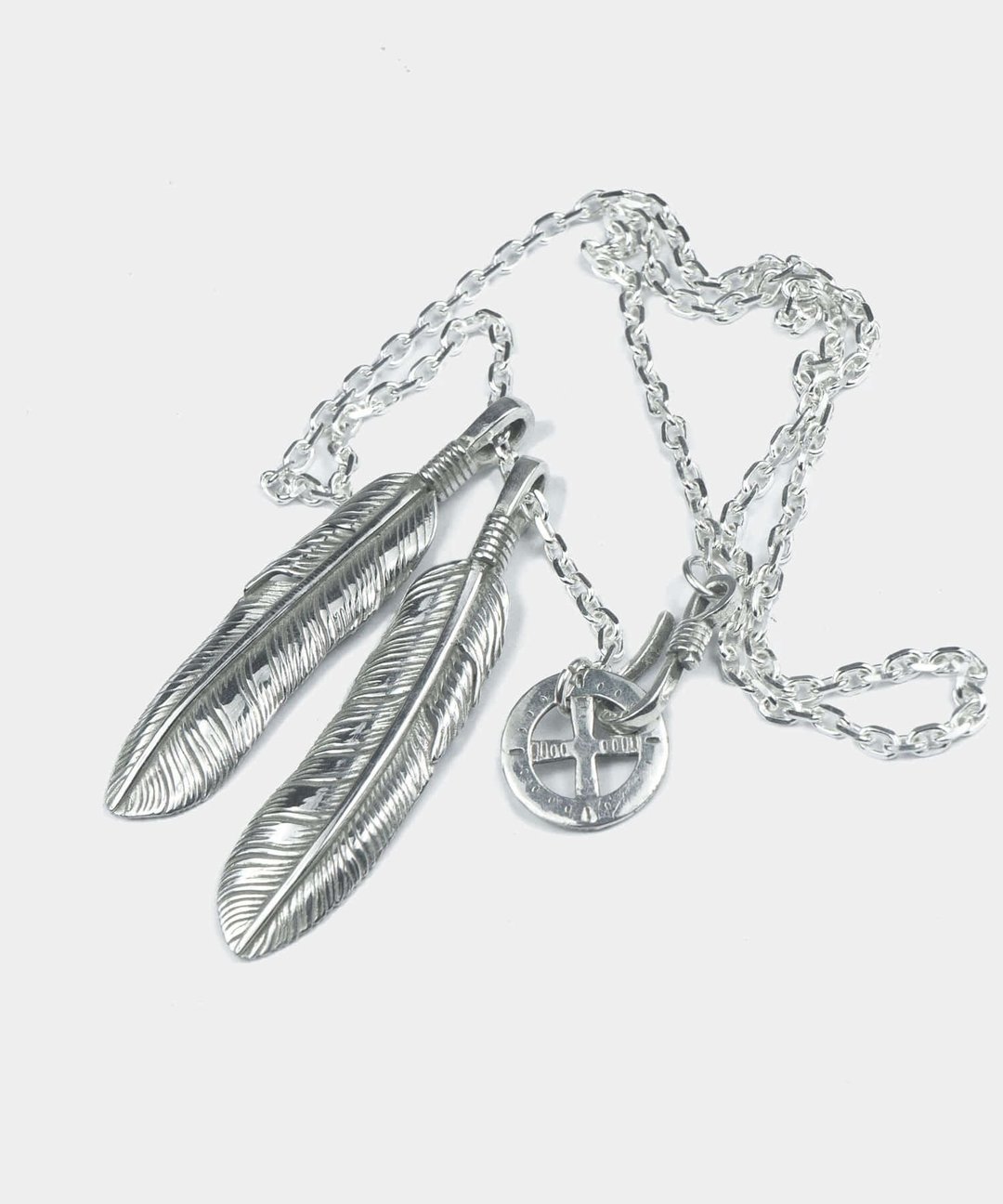Feather Pendant Set - 项链 - 纯银 