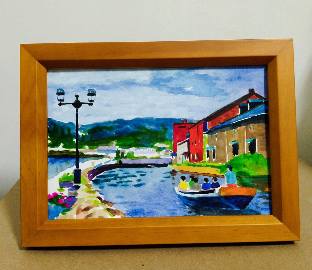 摆设 / 小樽运河 / 水彩画 / 原稿 / 含框 - 海报/装饰画/版画 - 纸 