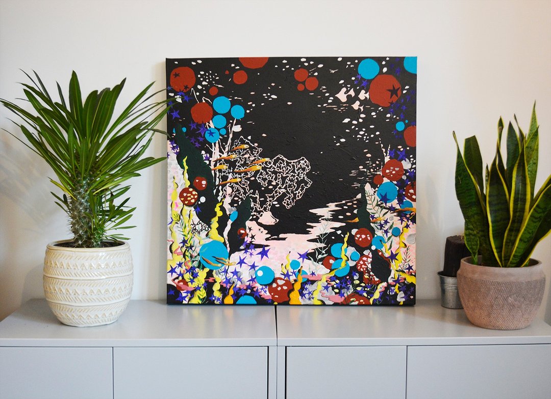 鱼/抽象/海洋 家饰 挂饰 艺术家手绘压克力画作 艺术家原创插画 - 海报/装饰画/版画 - 颜料 多色