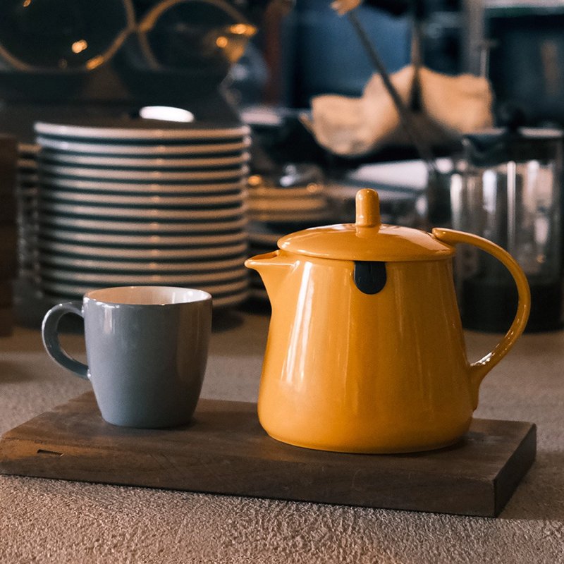 【节日送礼】美国FORLIFE茶包壶-黄 (茶包茶壶) - 茶具/茶杯 - 瓷 橘色