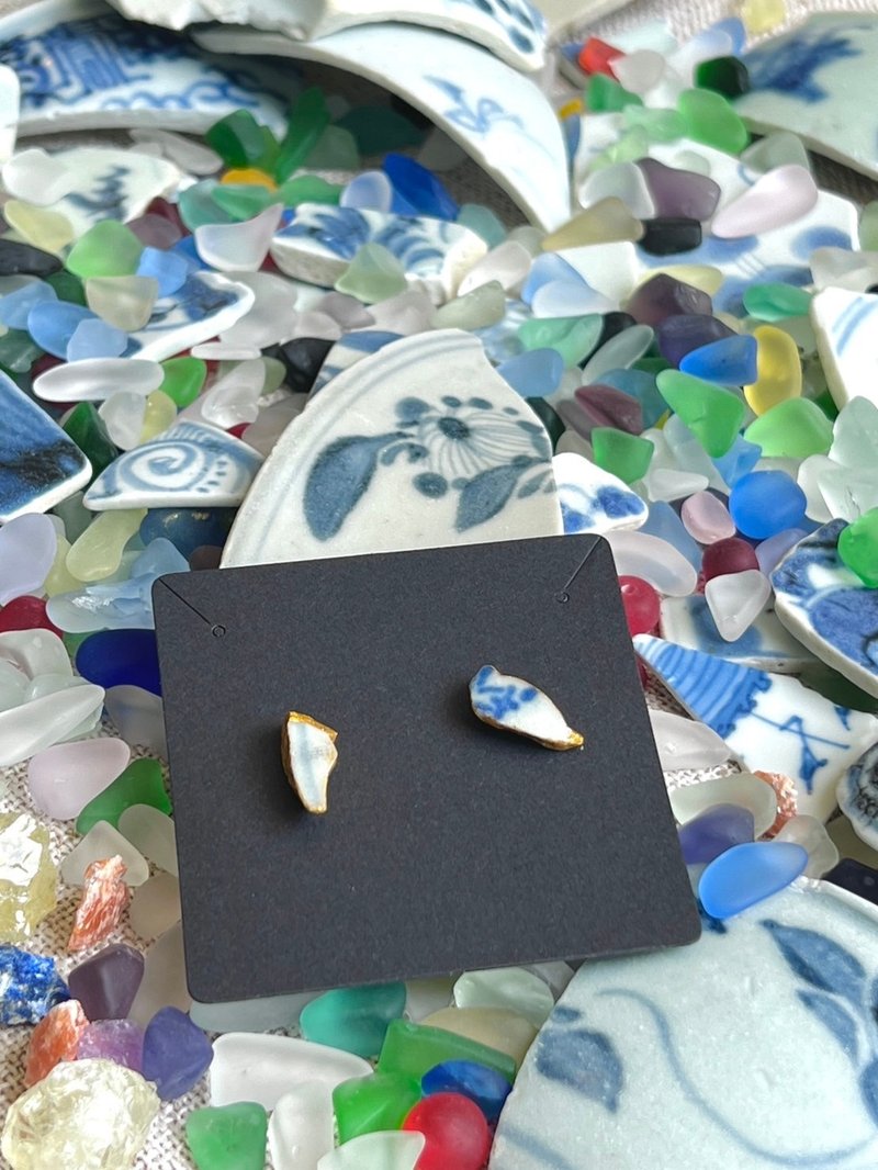 海瓷器金继耳饰 - 耳环/耳夹 - 瓷 多色